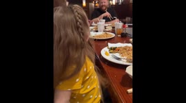Chef's fiery show leaves youngest diner in hilarious eyebrow mishap