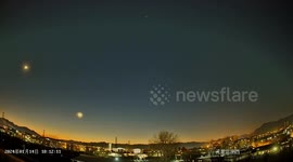 Astronomer says glowing object flying through evening sky was just space rocket