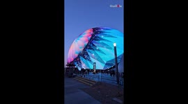 Man circled by sheer awe after checking out the grandiose Las Vegas Sphere