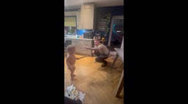Dad and son's hilarious play-fighting will make Zorro want to learn from them