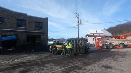 Tri-axle Multi Vehicle Accident and Rollover vs Building Atlas, Northumberland County, Pennsylvania