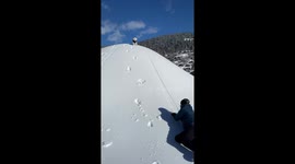 Adorable Golden Retriever Puppy Goes Sledding