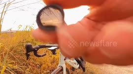 Sunset turns into dazzling orange through lens filter