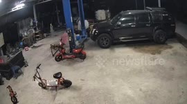 Electric motorcycle catches fire while charging