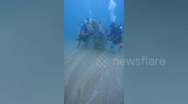 Portrait of Lord Ram displayed underwater in southern India on occasion of Ram temple inauguration
