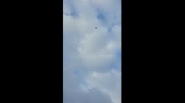 Israeli warplanes fly over the airspace of the Khan Yunis shelter center