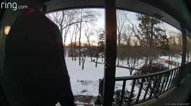 Doorbell Cam Captures Man's Slip and Fall on Icy Steps