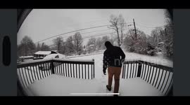 Doorbell Camera Catches Man Falling on His Back