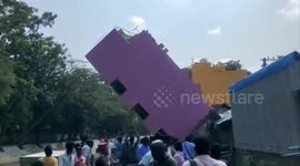 Locals scatter as house collapses during digging work in south India