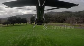 Helicopter Rescues Driver from Overturned Vehicle on Water in Alameda County, CA, USA