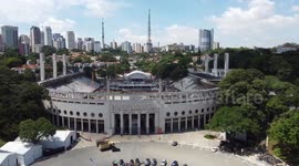 The Pacaembu stadium in Sao Paulo, Brazil