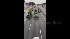 Protesting farmers block roads with tractors and hay over environmental regulations