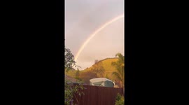 Captivating rainbow graces Niles Canyon Neighborhood in Fremont, California