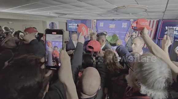 Donald Trump Signs Hats at Laconia New Hampshire rally