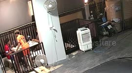Hot soup splashes on boy when wall panel fell onto table at restaurant