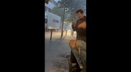 Streets Suddenly Splashing During Supper In Spain