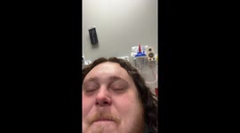 Hospital Patient Giggles at Giant TV Remote