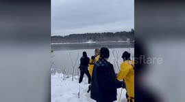 Deer Rescued From Being Stranded And Injured On Frozen Pond in New Hampshire, USA