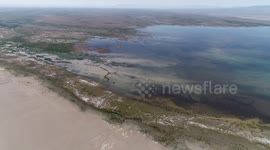 Largest Inland Lake Sugan Lake in Jiuquan, China