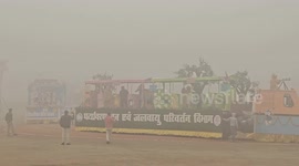 On the occasion of Republic Day, a tableau  showed in dense fog for clean environment and agricultural development in Northern India