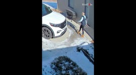 Woman headed for her car slips on black ice and falls *Hilarious Fail*