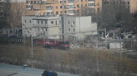 A Train leaves Shenyang North Railway Station in China