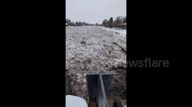 US: Melting Snow Causes Ice Jam In Buffalo, New York