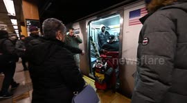 Disable Man Disrupts NYC Train Service Over Dispute With Other Passenger in New York, USA