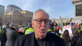 Interview with Howard Cox, Reform UK London Mayoral Candidate at an Anti ULEZ Protest in Londons Trafalgar Square on Saturday 27th January 2024