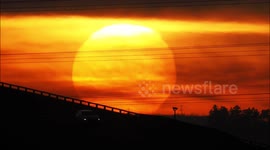 Stunning Saharan dust sunset in Kent, UK