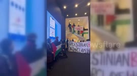 Palestinian Activists Protest At British Bank in Manchester, UK