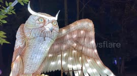 Chinese lanterns illuminate Italian theme park for holiday season