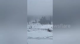 Tourists enjoy heavy Snowfall in Upper reaches Of  Jammu Kashmir