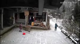 Slippery Snowfall in China Leads to Mother-Daughter Tumble