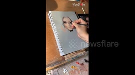 Artful alchemy: Artist captures a girl on gessoed paper