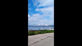 Gas escapes from Taal Volcano vents in the Philippines