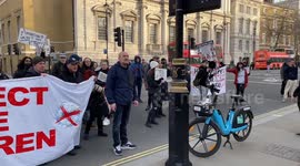 'Save The Children' Protest march takes place in Londons Whitehall on Saturday 27th January 2024
