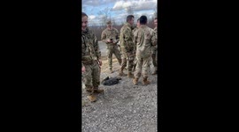 National Guard Soldier's Pants Sneakily Filled With Rocks