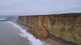 Dramatic shots show huge cliff fall on West Bay, Dorset