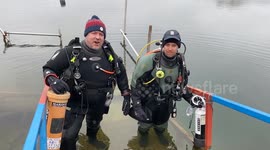 Scuba save stricken pensioner with their oxygen tanks after she fell ill