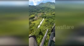 Aerial footage of chemical spill in Brazil that triggered state of emergency