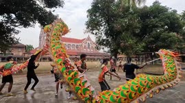 Lion dance troupes in Myanmar prepare for Lunar New Year celebrations