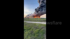 US: Massive Fire Erupts At Feather Crest Chicken Farm In Kurten, TX