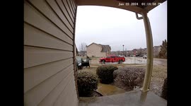 Girl Laughs As Mom Slides Down Sidewalk