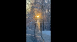 Frozen beauty: soap bubbles instantly freeze at -26°C in Korsholm, Finland