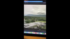 Falcon Swoops Close to Drone