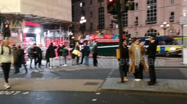 Incident unfolds as man scales London's landmark Eros statue