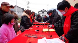 Villagers celebrate the upcoming Chinese New Year in Enshi, China