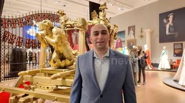 Actor from The Crown Mohammed Kamel visits the preview auction for The Crown at Bonhams Aauction house.