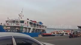Out-of-control ferry crashes into smaller boat at dock